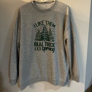 Gray Crewneck Sweater Christmas